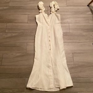 NWT Uterque linen white long dress size xs